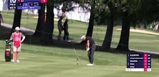 Haotong Li goes close again with approach into tenth