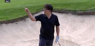 WATCH | Michael McIntyre takes a wild ride on the 16th