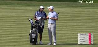 WATCH | Nicolai von Dellingshausen almost holes out for eagle at the 18th