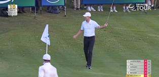WATCH | Marcus Helligkilde chips in on the 18th