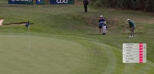WATCH | Viktor Hovland chips in at the ninth