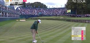 WATCH | Manuel Elvira spins approach to tap-in range at 18th