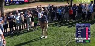 Sergio Garcia shows a deft touch at the seventh to make birdie