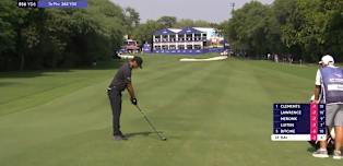 WATCH | Aaron Rai hits brilliant second into the par-five 18th