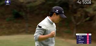 Yuto Katsuragawa birdies the fourth to reach 14 under