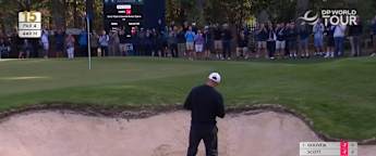 WATCH | Alex Noren chips in from plugged lie at 15th