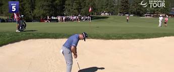 WATCH: Thriston Lawrence chips in to save par after bunker trouble at fifth