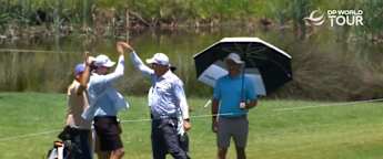 Oliver Bekker chips in for eagle at the ninth