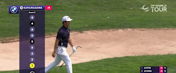 Yuto Katsuragawa makes eagle from the bunker