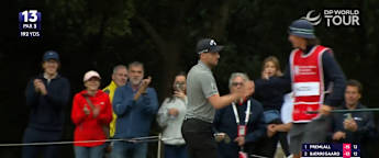 WATCH: Stefano Mazzoli chips in from bunker at 13th