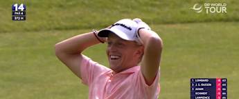 WATCH: Martin Couvra holes out for eagle at 14