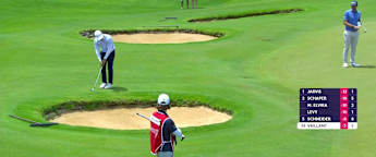 Tom Vaillant chips in for eagle at the 6th