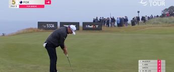 WATCH: Ryan Fox putts in from off the green at the fifth