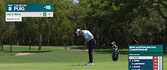 David Puig holes monster birdie putt at the eighth