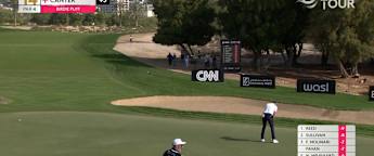 Laurie Canter holes monster putt at the 14th Hole