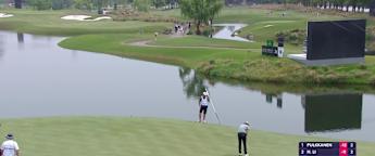 Tapio Pulkkanen makes third birdie putt in a row