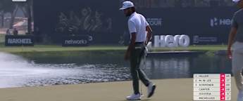 Akshay Bhatia birdies the ninth to guarantee making the cut on Dubai debut