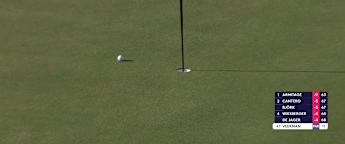 Johannes Veerman goes for the flag at the 12th