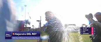 Winning moment: Alejandro del Rey closes out big win