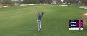 WATCH: Johannes Veerman inches away from hole-out eagle at the second