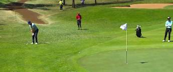 Marcel Schneider plays brilliant flop shot at the seventh