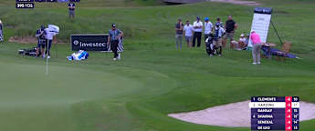 Justin Harding produces good chip from rough to save par and card opening 67