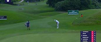 Nicolas Colsaerts holes tramliner at eighth for eagle