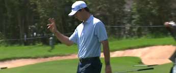 Jovan Rebula chips in for eagle at the fifth