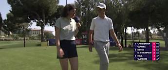 15-year-old Kai Notteboom speaks during his first round