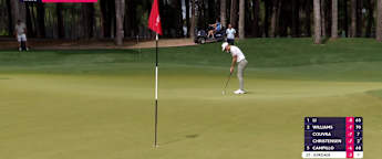 Matthew Jordan holes a long birdie putt at the eighth