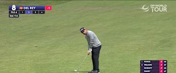 Alejandro Del Rey hits his pitch close at the eighth