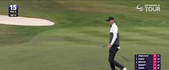 WATCH: Chris Wood holes a 73-foot putt from the fringe at the 15th