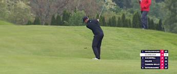 WATCH: Marcel Schneider holes out for eagle to claim lead in Austria