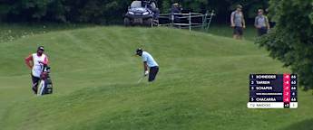 Dylan Naidoo comes close to hole-out eagle at the fourth 