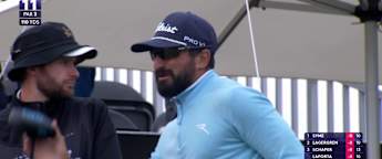 Francesco Laporta sends his tee-shot close at the 11th