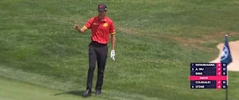 David Puig chips in at the third