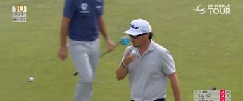 WATCH: Ewen Ferguson holes unusual birdie putt at the tenth