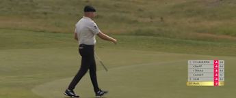 Harry Hall takes classic links approach to chipping at 12th