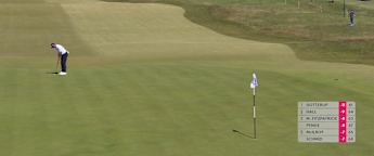 Christiaan Bezuidenhout makes monster putt on the eighth