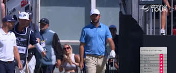 Scottie Scheffler goes close at the stadium hole