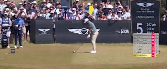 Scottie Scheffler sets up eagle at the fifth