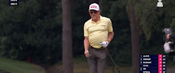 WATCH | Miguel Ángel Jiménez holes out on the third and celebrates in style