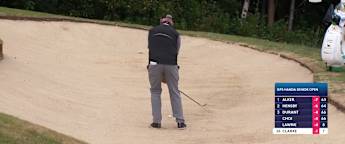 Darren Clarke hits pin with brilliant bunker shot at the eighth
