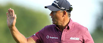 Pádraig Harrington holds slender halfway lead over KJ Choi and Thomas Bjørn at Senior Open