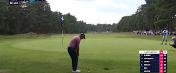 Pádraig Harrington shows great touch to get up and down for birdie at the 14th