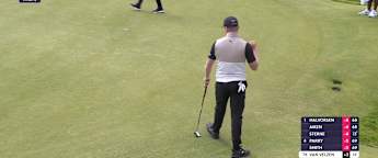 Ryan van Velzen holes eagle putt from the fringe on seventh