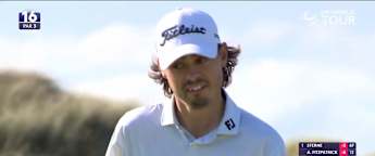 Jacob Skov Olesen uses all of the cup at the 16th