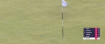 Kristoffer Reitan hits approach to close range at the 14th