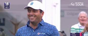 Francesco Molinari finishes with a chip-in eagle
