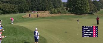 Thomas Bjørn comes close to chip-in eagle at the sixth